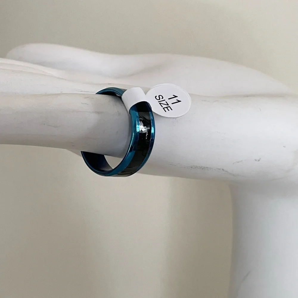 Men’s Celsius Body Temperature Blue and Black Ring Size 11